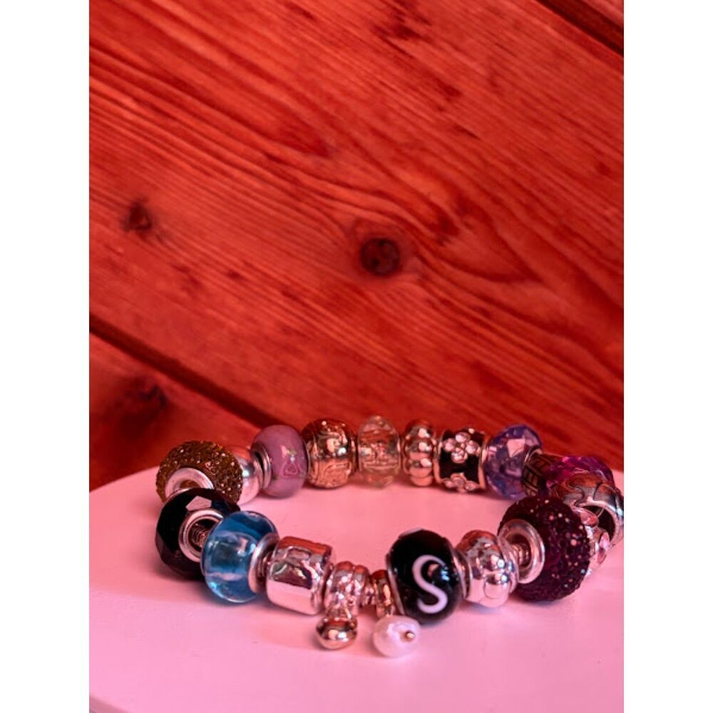 Multicolor DIY Charm Bracelet with 20 Charms